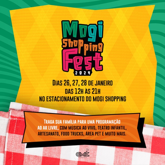 Mogi Shopping Fest terá música, gastronomia, artesanato, teatro infantil e muito mais