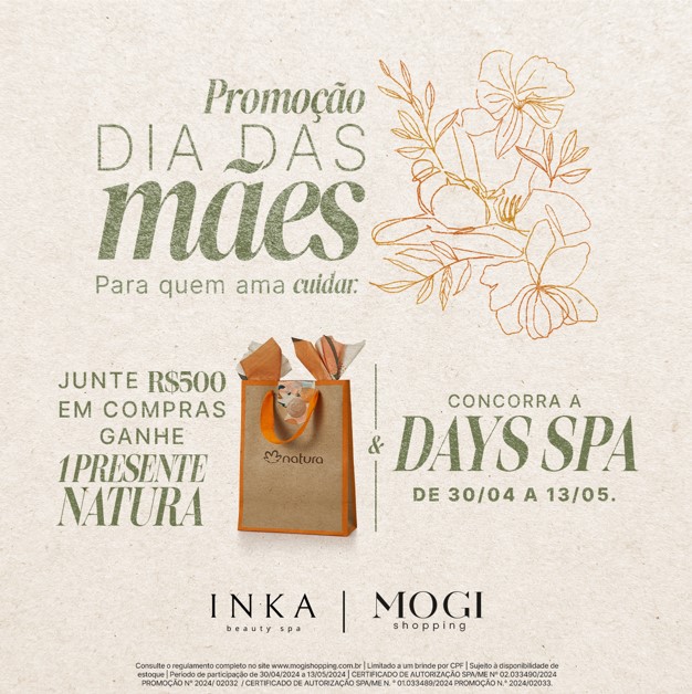 Promoção de Dia das Mães do Mogi Shopping presenteará clientes com presentes de autocuidado