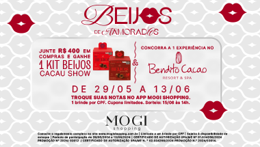 Mogi Shopping celebra o amor com chocolates e experiência em resort