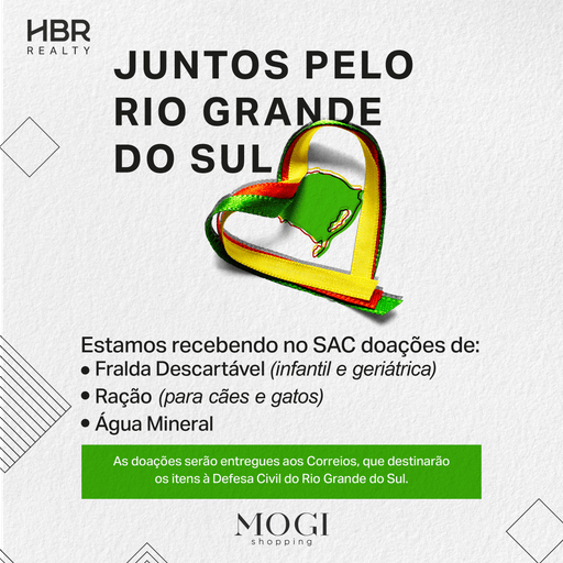 Shoppings de Mogi das Cruzes e Suzano estão arrecadando doações para o Rio Grande do Sul