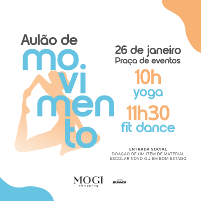 Mogi Shopping promove “aulão” aberto de yoga e fit dance no domingo