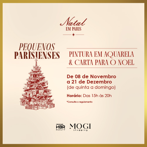 🎨 Oficina “Pequenos Parisienses” – Mogi Shopping e Atendimento Papai Noel