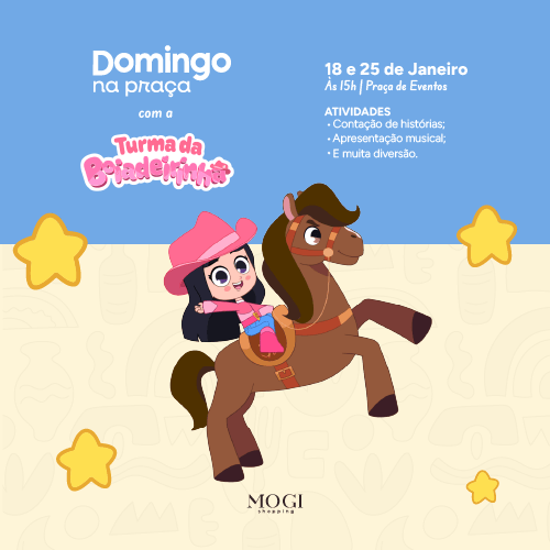 Projeto licenciado do fenômeno Ana Castela, Turma da Boiadeirinha desembarca no Mogi Shopping em janeiro com atração inédita