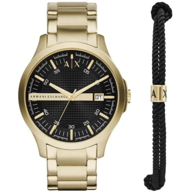 Kit Relogio AX Dourado Masculino