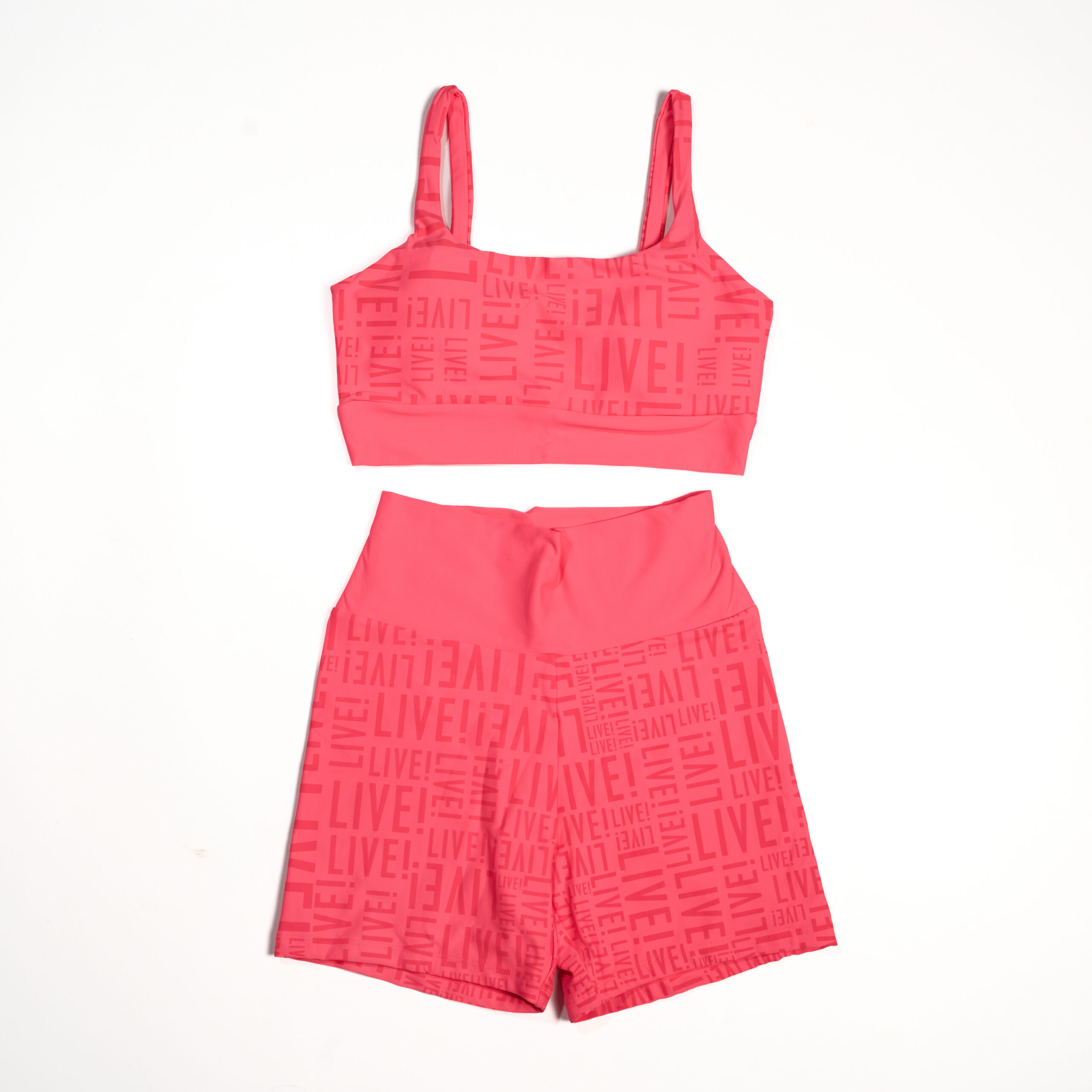 Conjunto FIT LIVE: Top + Short Rosa 249 Roses