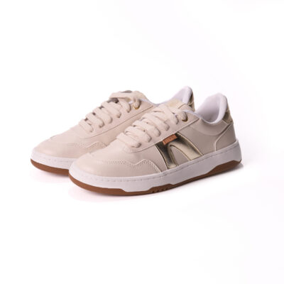 Tênis AC1119 Bege e Dourado