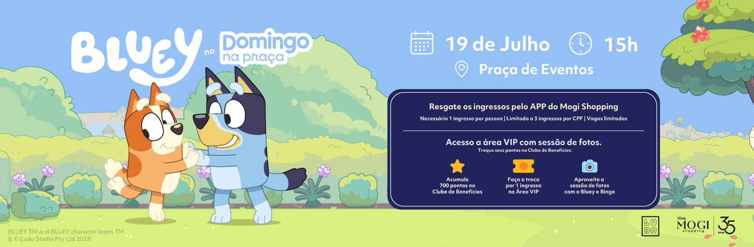 Bluey no Domingo na Praça